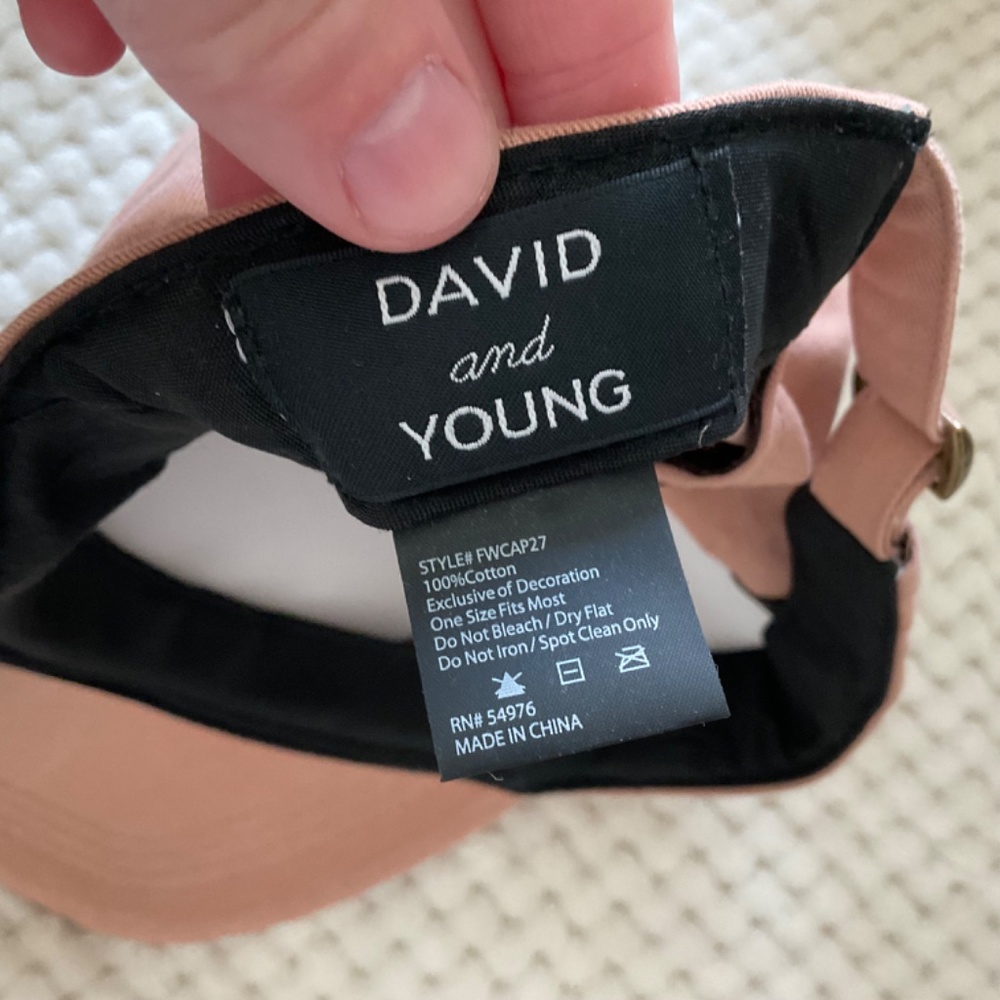 David and Young “Game Day” Mauve Adjustable Fit Cotton Hat - Picture 5 of 5